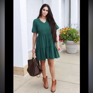 Nursing Queen Green Nursing Dress w Pockets sz S